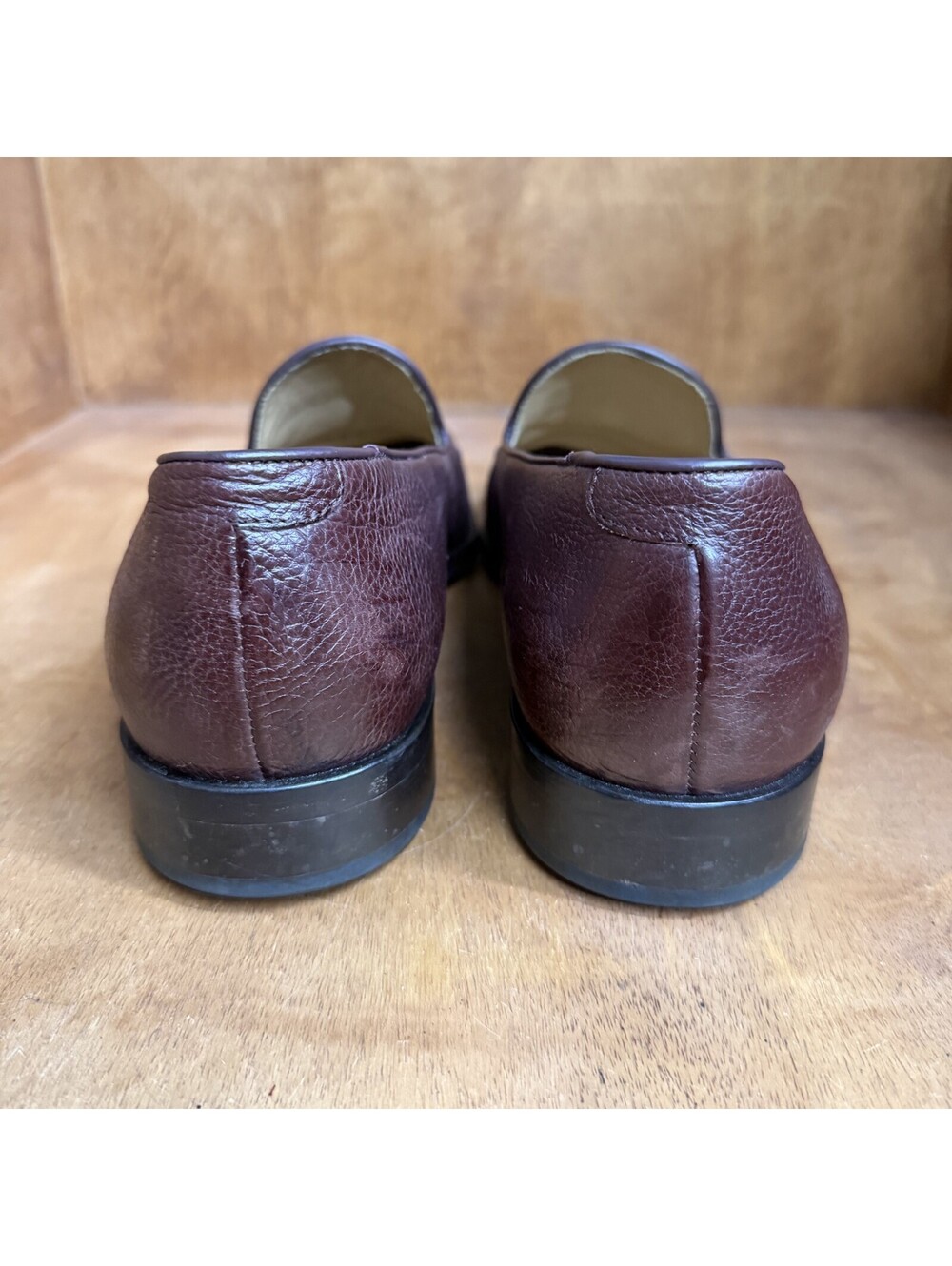Allen Edmonds Perugia Tassel Loafers Mens 11 D Burgundy Pebbled Leather Shoes - Picture 5 of 11